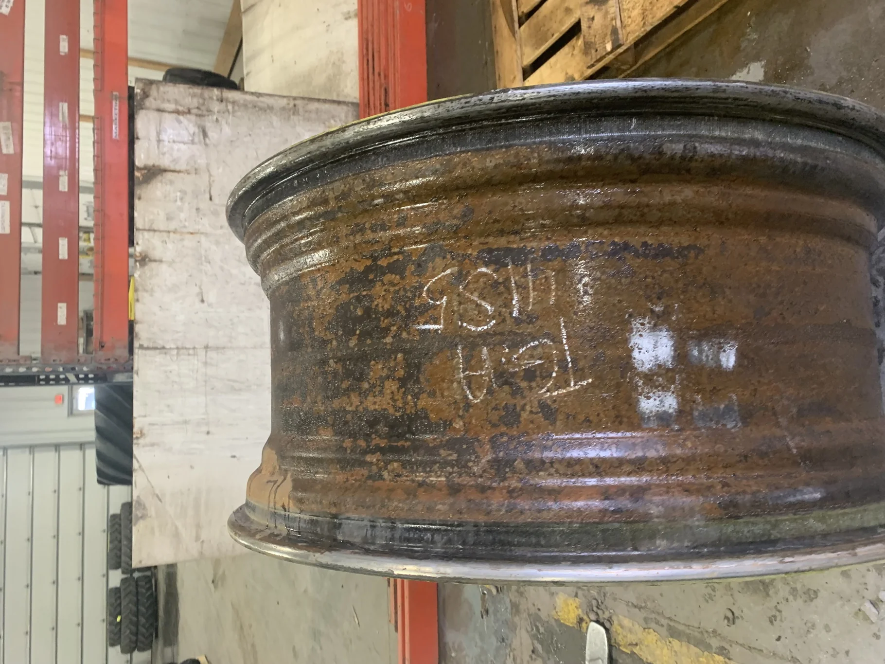 Used 20 X 46 John Deere Yellow 12 Bolt Sprayer Stub Disc (12-32.047-30.17) 2.12 inset  
(Faded Paint image 3