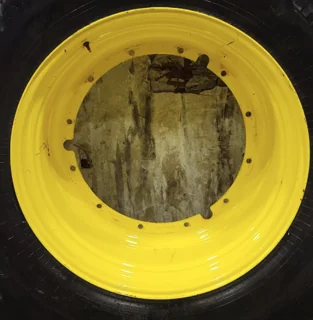 Used 23 x 42 12-32.047-30.078 (.945) JD Ag Yellow Stub Disc Wheel