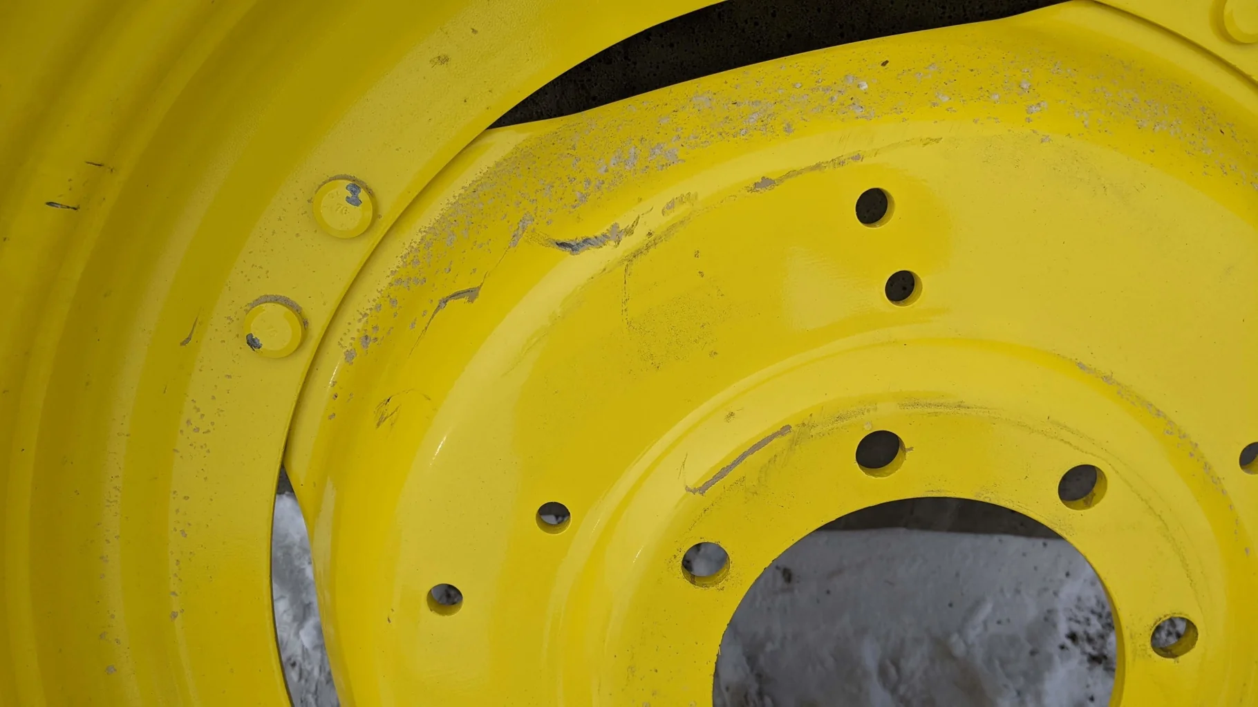 Used 10 X 42 John Deere Yellow GKN Waffle Rim - Good Condition image 2