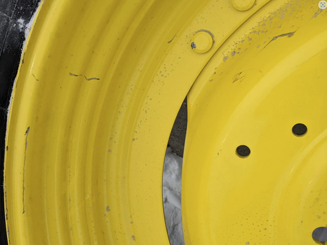 Used 10 X 42 John Deere Yellow GKN Waffle Rim - Good Condition image 3