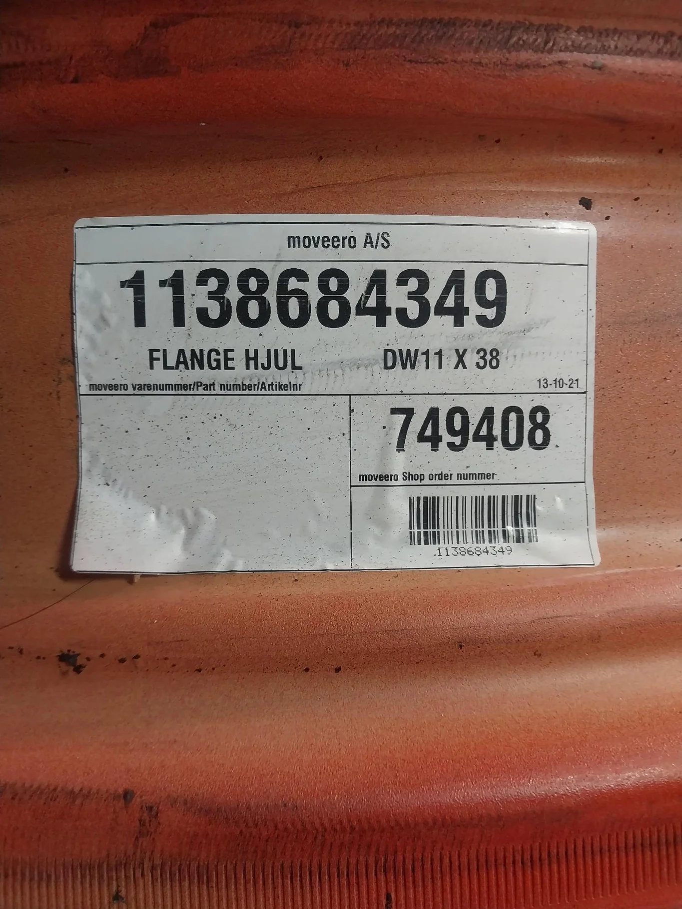 Used 11 x 38 12-16.732-14.62 Stub Disc w/ Disc Fendt Red Wheel