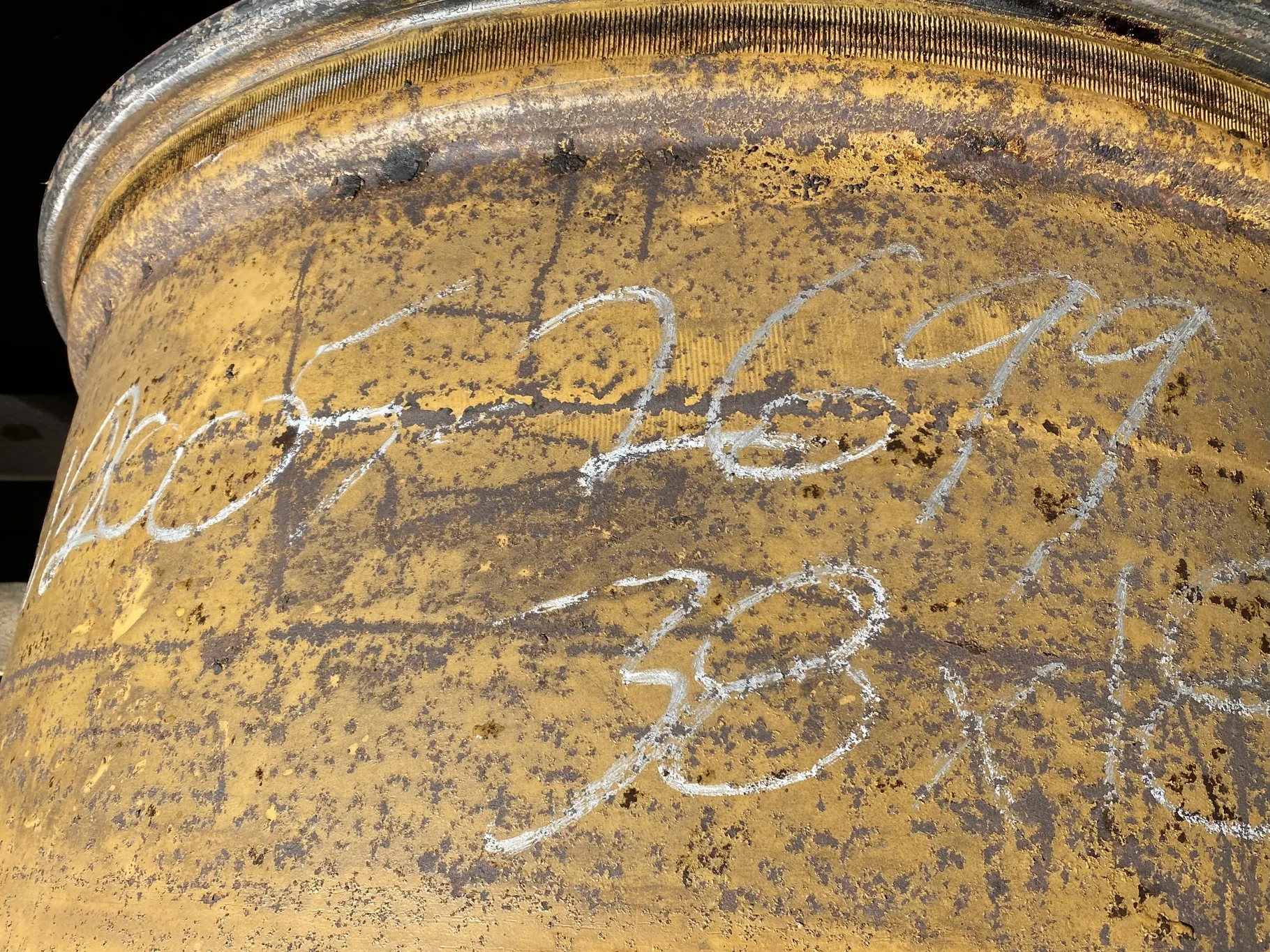 Used 18 X 38 John Deere Yellow 10 Bolt (.906) Dual (10-13.187-11.080) 24.5" FS Scratches image 2
