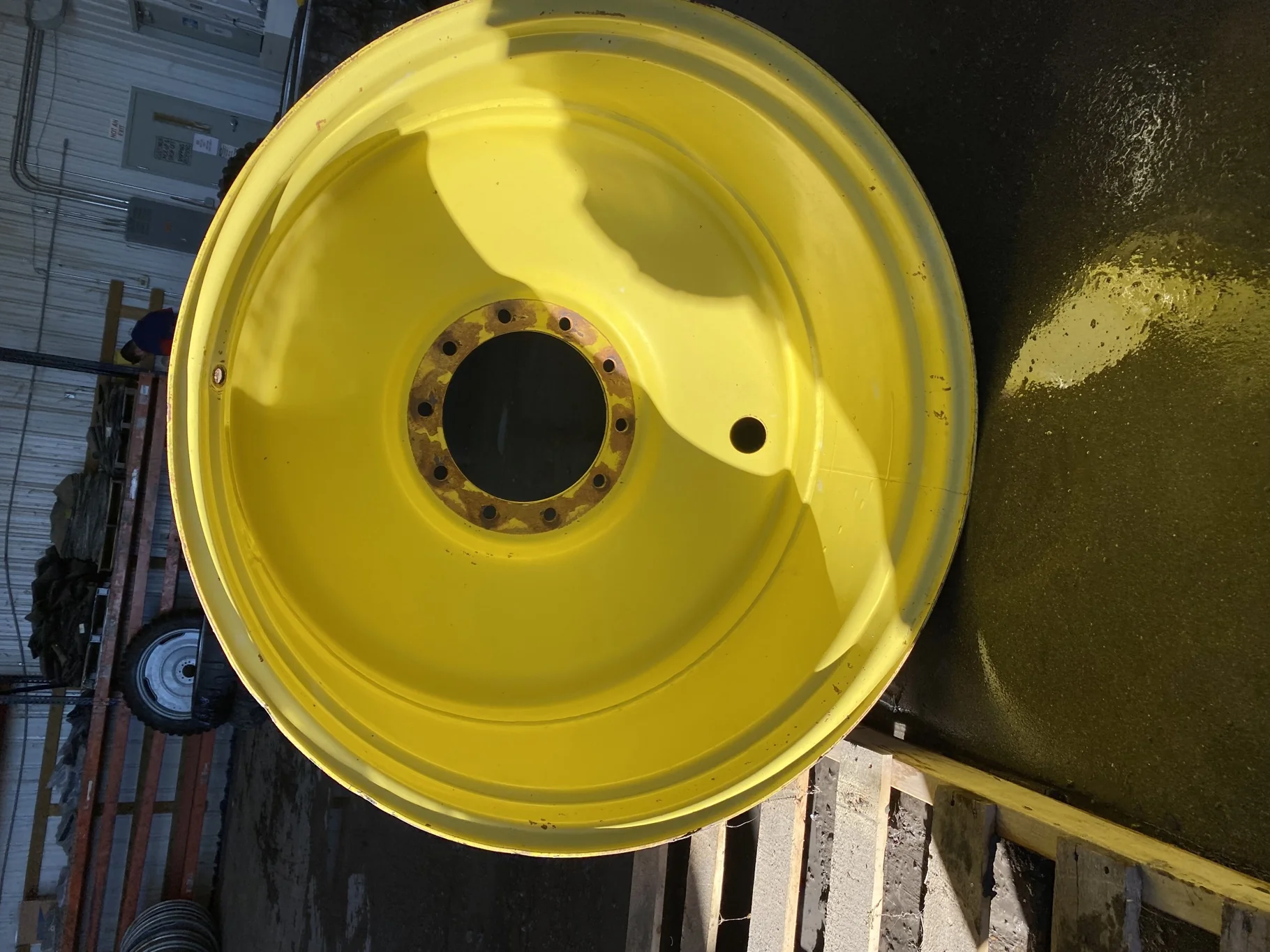 Used 18 X 38 John Deere Yellow 10 Bolt (.906) Dual (10-13.187-11.080) 24.5" FS Scratches image 7