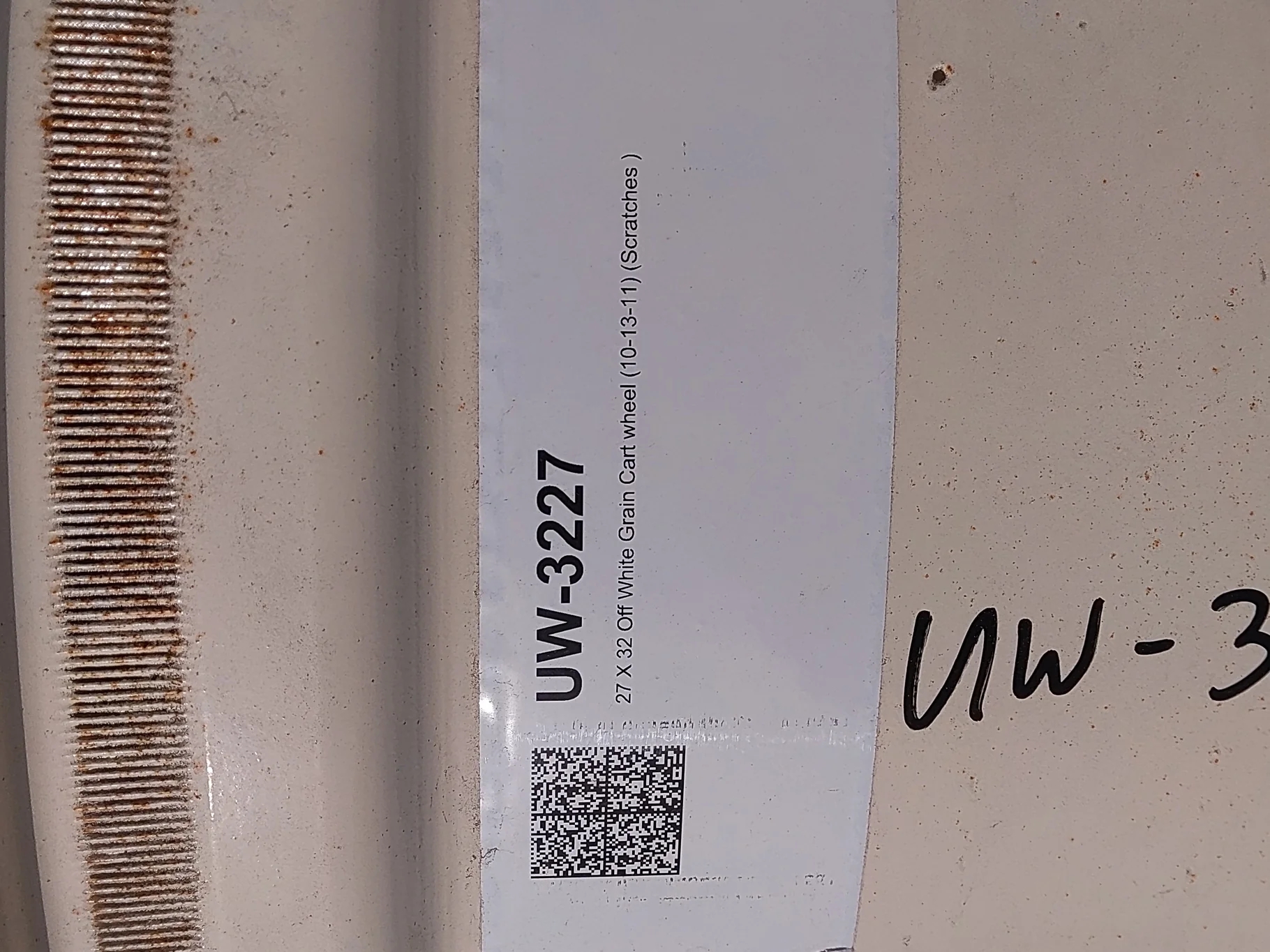27 X 32 Off White Grain Cart wheel (10-13-11) (Scratches )