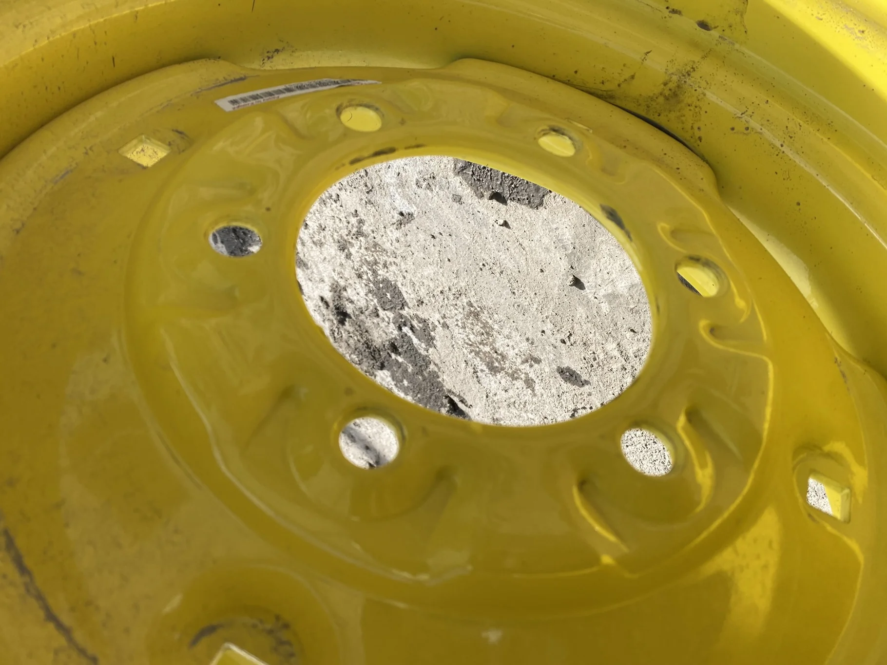 Used 6 X 16 John Deere Yellow 6 bolt Implement Wheel (6-6-4.625) 4.2" BS (scratches) image 5