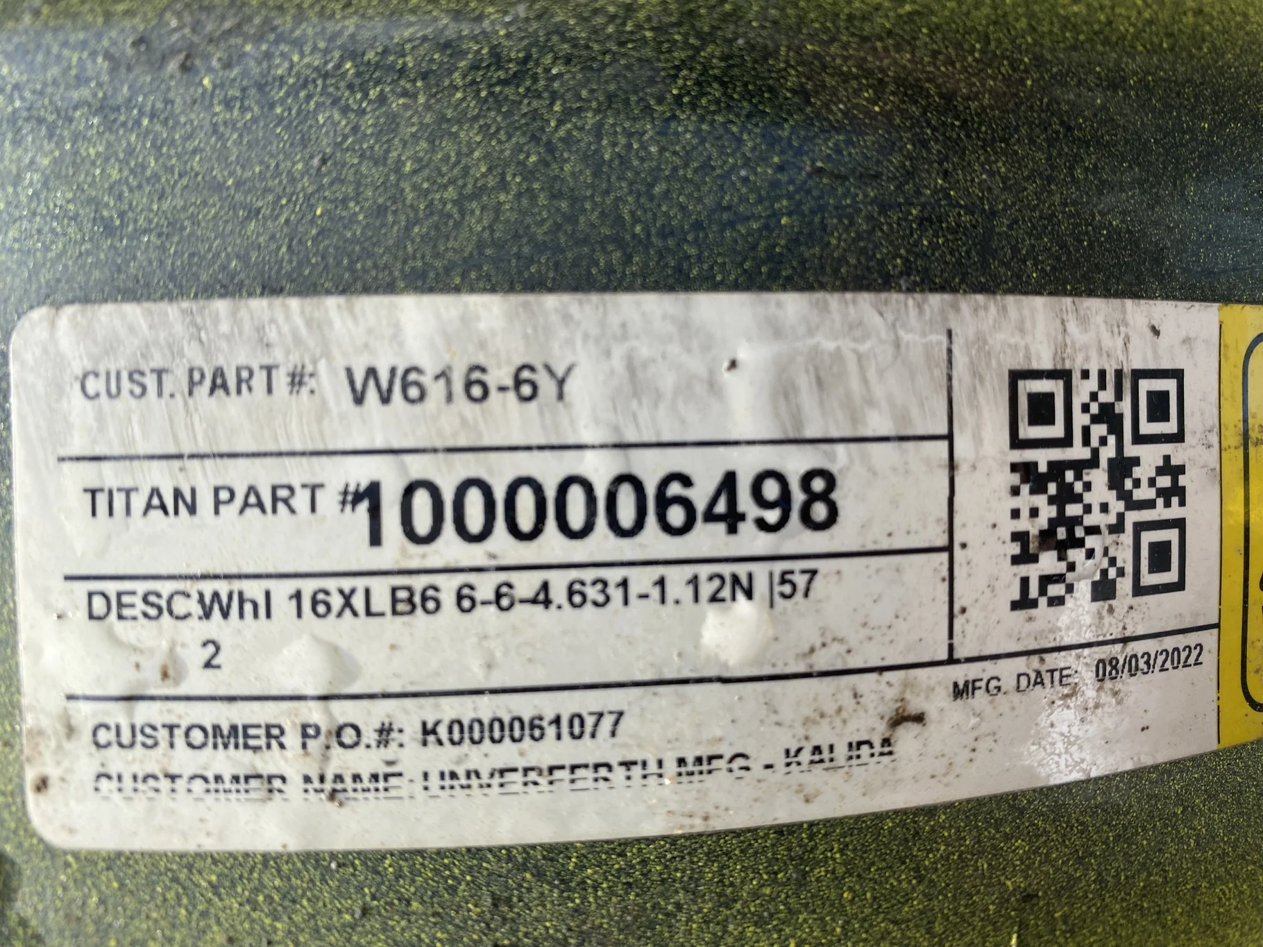 Used 6 X 16 John Deere Yellow 6 bolt Implement Wheel (6-6-4.625) 4.2" BS (scratches) image 6