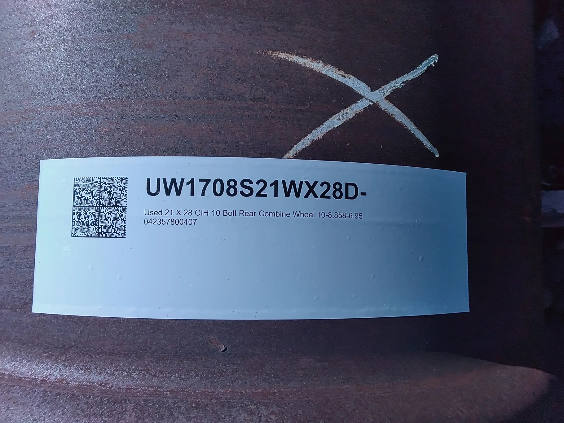 Used 21 X 28 CIH 10 Bolt Rear Combine Wheel 10-8.858-6.95