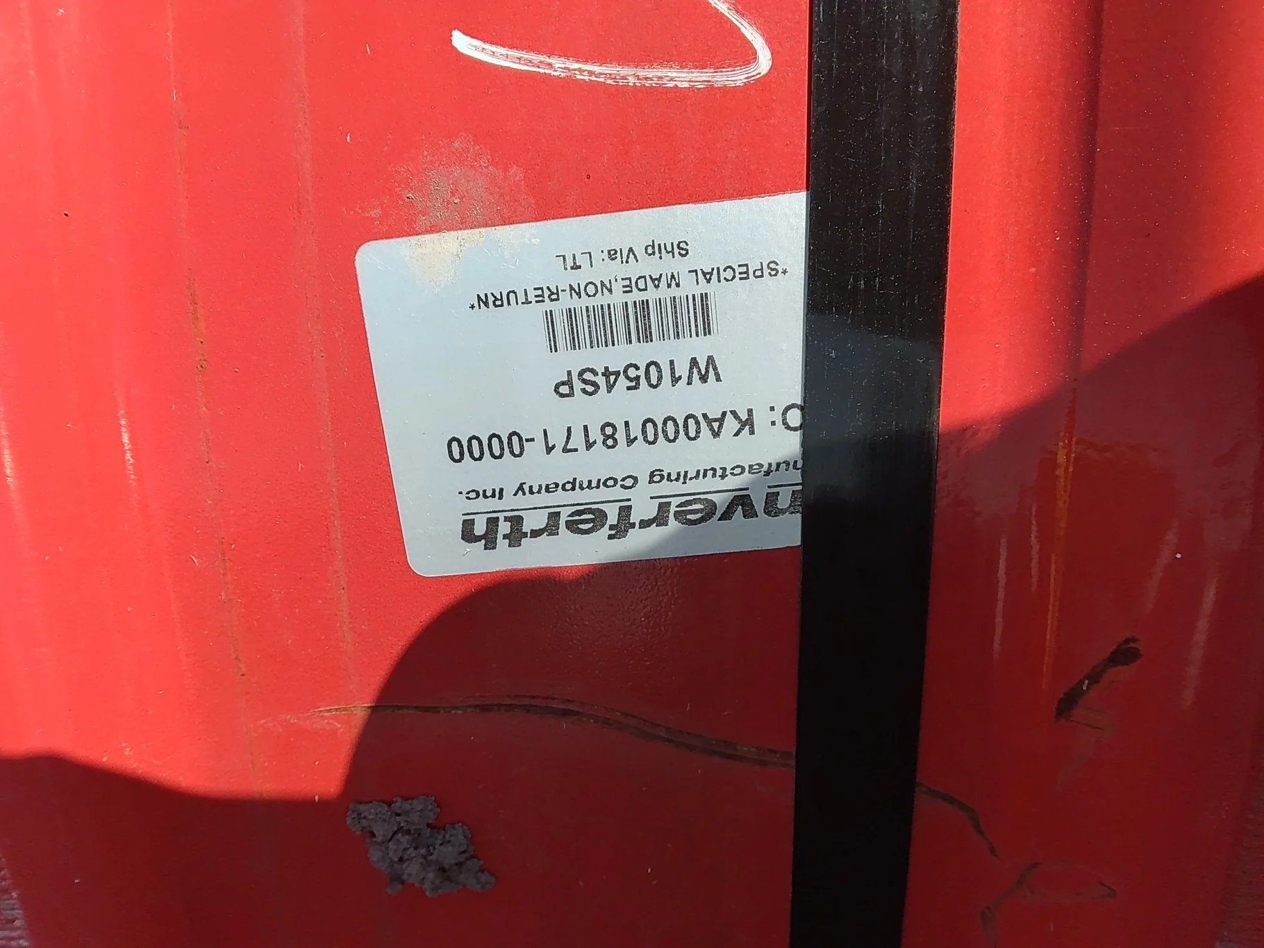 Used 10 X 54 Fendt Red 12 Bolt (.906) Straight Plate Wheel (12-16.732-14.625) 0"