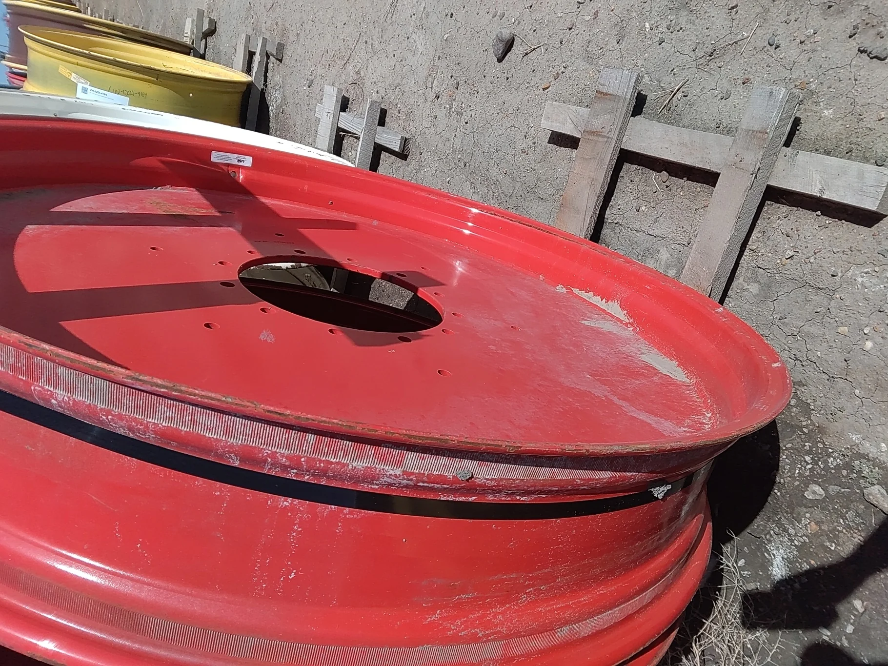 Used 10 X 54 Fendt Red 12 Bolt (.906) Straight Plate Wheel (12-16.732-14.625) 0" image 4