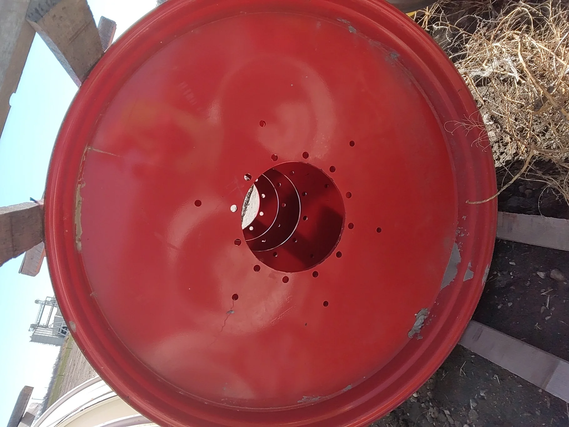 Used 10 X 54 Fendt Red 12 Bolt (.906) Straight Plate Wheel (12-16.732-14.625) 0" image 6