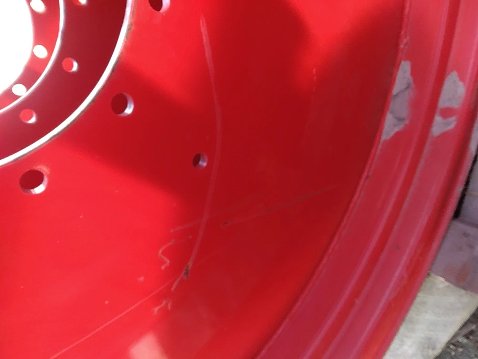 Used 10 X 54 Fendt Red 12 Bolt (.906) Straight Plate Wheel (12-16.732-14.625) 0" image 8