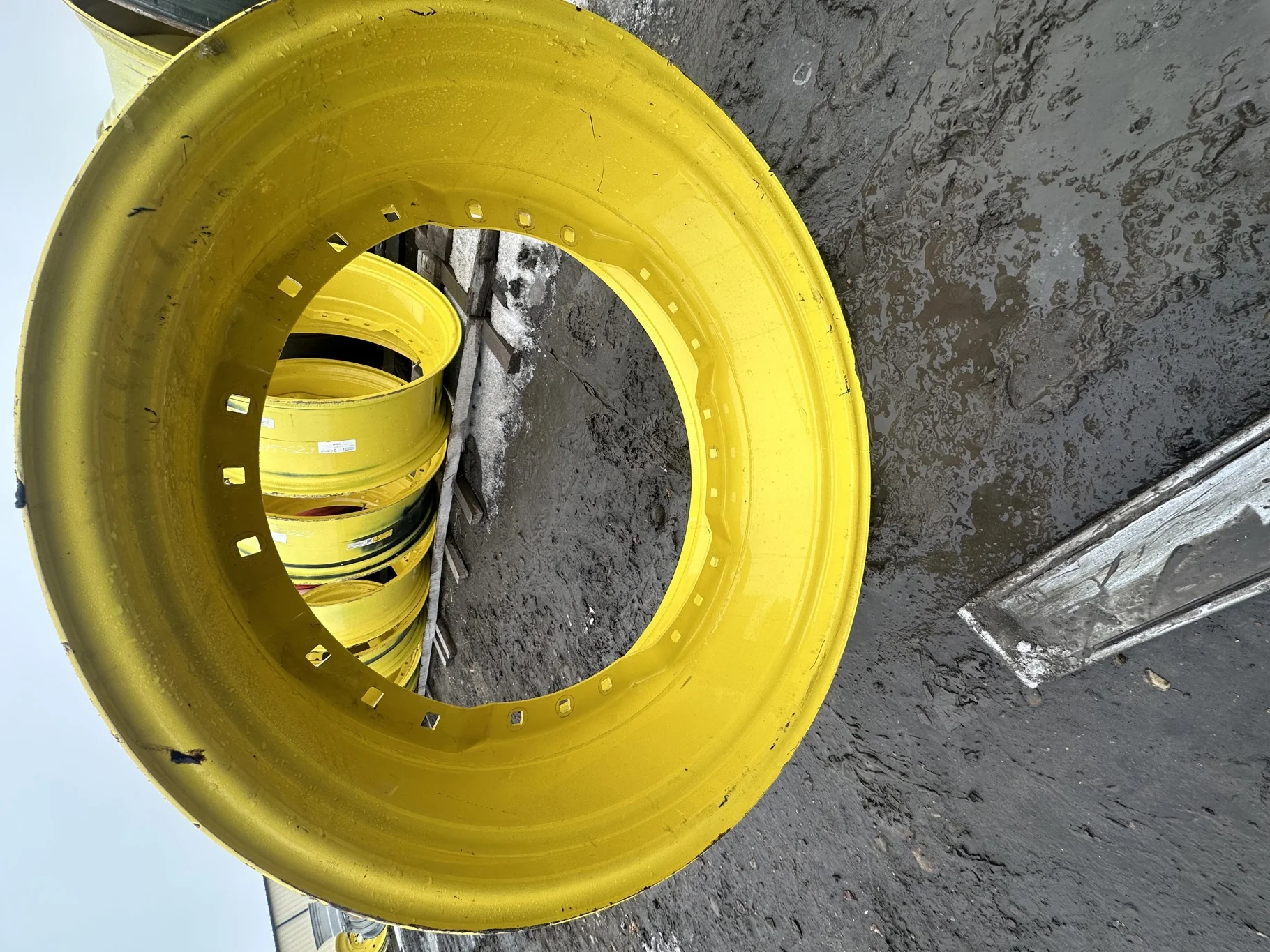 Used 15 X 34 John Derre 3 bolt waffle Wheel. (scratches, scuffs)