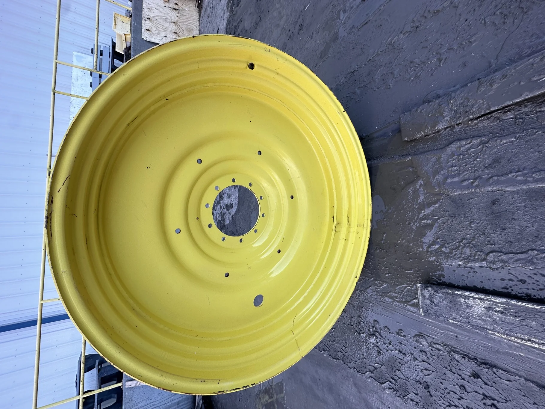 Used 15 X 50 JD yellow 10 Bolt Dual Wheel 10-13-11 ( Rust Spots, Scratches)