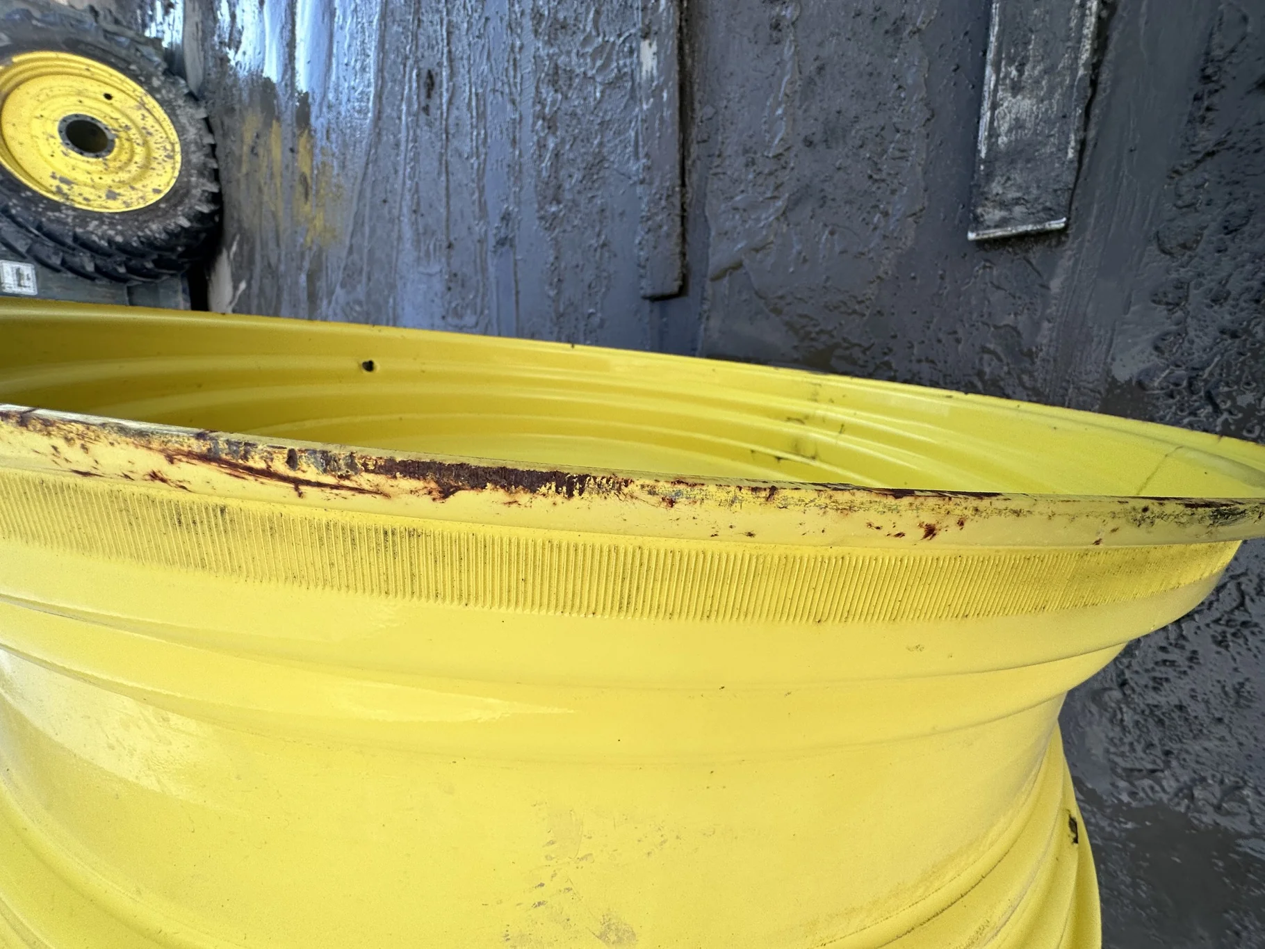 Used 15 X 50 JD yellow 10 Bolt Dual Wheel 10-13-11 ( Rust Spots, Scratches) image 8